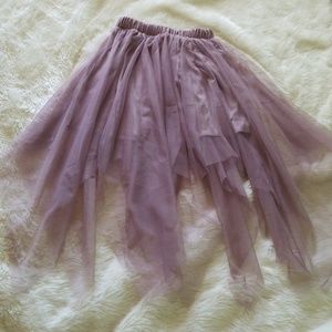 Long lavender chiffon skirt